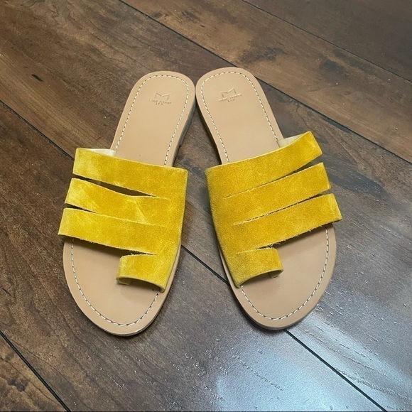 Marc Fisher Rilee Yellow Suede Slide Sandals Size 10 - Picture 2 of 6